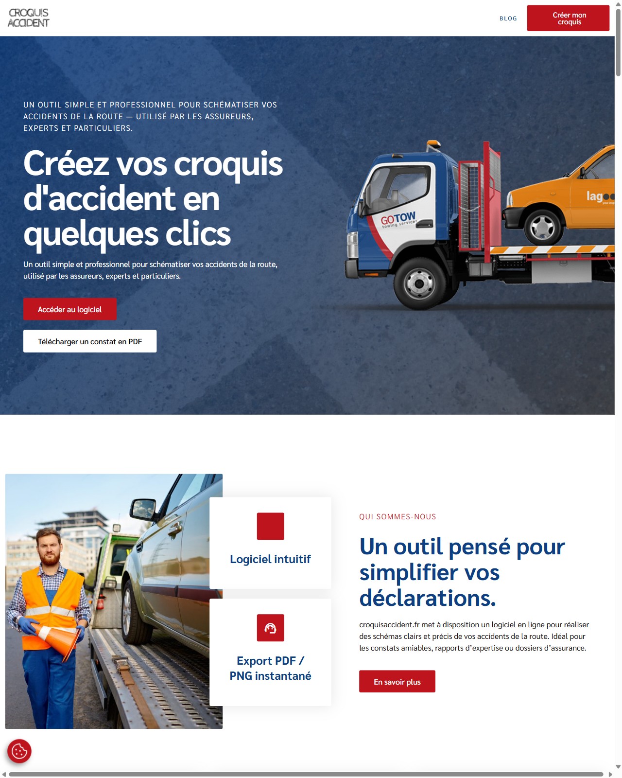 Startseite des Online-Tools Croquis d'Accident.